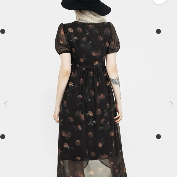Disturbia Black Floral Midi Dress - Picture 3 of 8